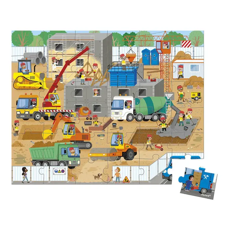 Janod Puzzel Bouwplaats - 36 stukjes