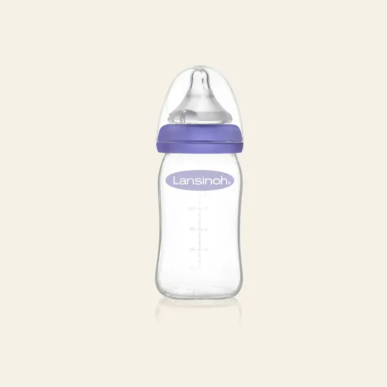 Lansinoh Natural wave fles 160 ml in glas