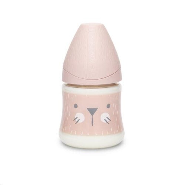 Suavinex Hygge - Bottle - Pa - Sili. - +0S - 150Ml - Pink Whiskers