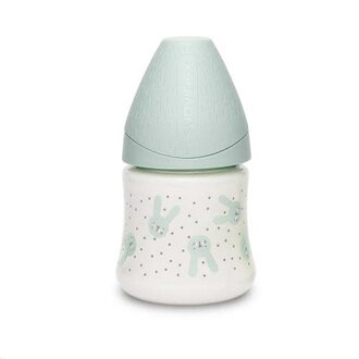 Suavinex Hygge - Bottle - Pa - Sili. - +0S - 150Ml - Green Rabbits
