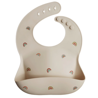 Mushie Silicone Bibs - Rainbow