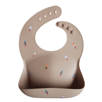 Mushie Silicone Bibs - Rocket ship