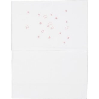 Koeka Wieglaken Stars - White/Pink - 80x100