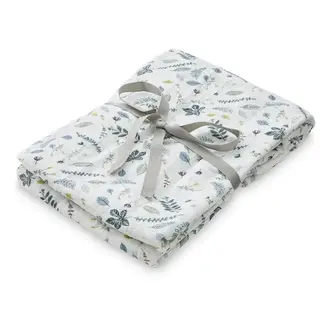 Cam Cam Copenhagen Light Swaddle Muslin - Pressed Leaves Blue