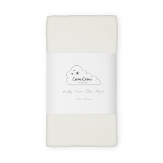 Cam Cam Copenhagen Baby Nest Flat Sheet - Cream White - 40 x 80 (2-pack)