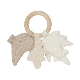 Cam Cam Copenhagen Maple Wooden Ring Rattle - Leaves Natural