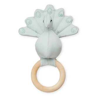 Cam Cam Copenhagen Maple Wooden Ring Rattle - Peacock Blue