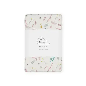 Cam Cam Copenhagen Fitted Sheet - Pressed Leaves Rose