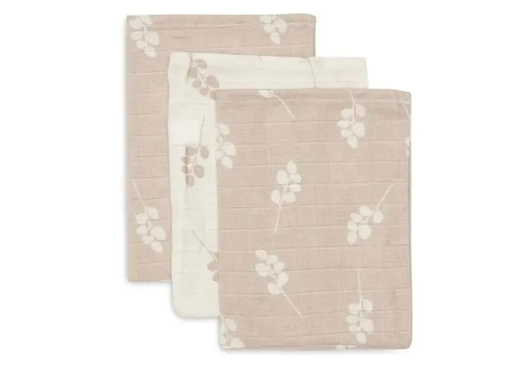 Jollein Hydrofiel Washandje Twig Wild Rose - 3 Stuks