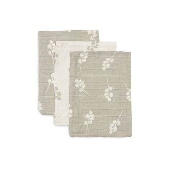 Jollein Hydrofiel Washandje Twig Olive Green - 3 Stuks