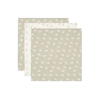 Jollein Hydrofiele Doek Small 70x70cm Twig Olive Green - 3 Stuks