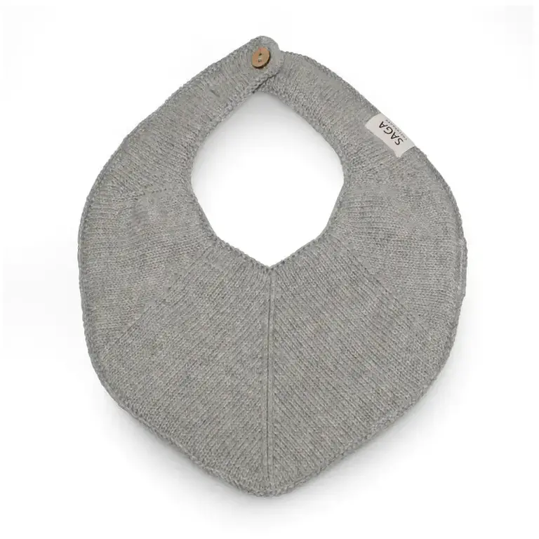 Saga-Copenhagen Knitted Bib - Fjola- Grey Mélange