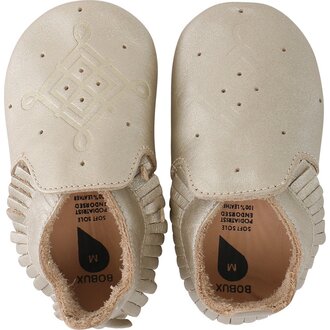 Bobux Soft Soles - Gold Tassle Trim Moccasin - L