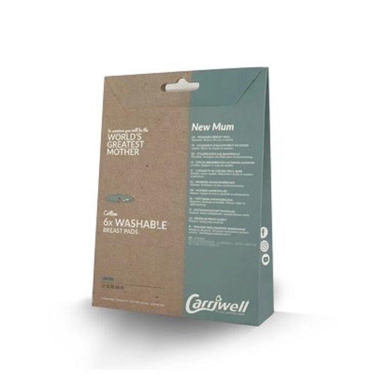 Carriwell 6 x Washable Breast Pads - White - OS