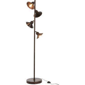 J-Line Metalen Staande Lamp met 4 Lichten - Bruin