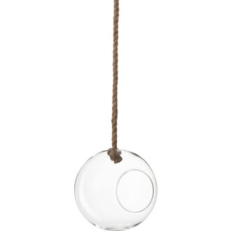 J-Line Terrarium Bol in Glas met Koord