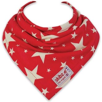 Skibz Dribble Bib - Rood met Witte Sterretjes