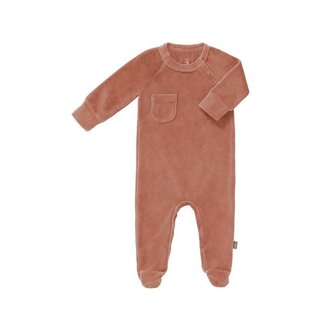 Fresk Pyjama velours with feet Ash rose: 3-6 m