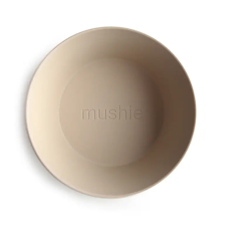 Mushie Round Dinnerware Bowl, Set of 2 - Vanilla