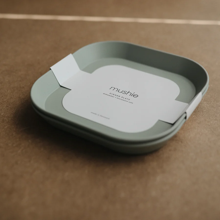 Mushie Plates Square - Sage (2 PCS)