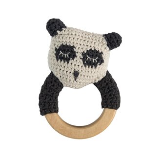 Sebra Crochet Rattle - Panda on Ring