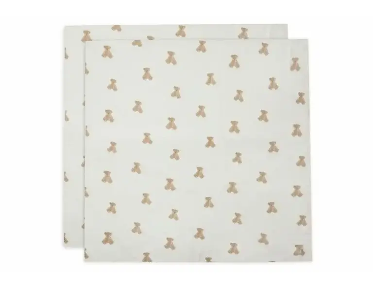 Jollein Hydrofiele Doek Large 115x115cm Teddy Bear- 2 Stuks