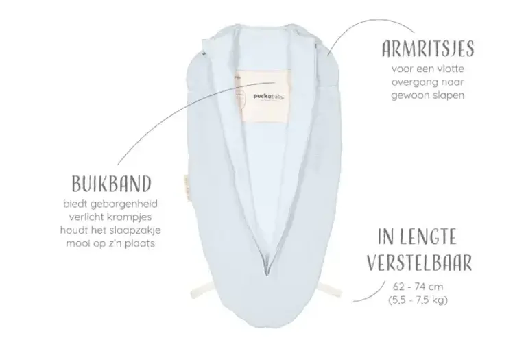 Puckababy The Original - Mini - 3/6M - Teddy - Sky