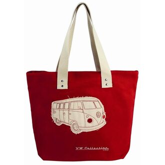 Nostalgic Art Volkswagen T1 Canvas Shopper Bag - Red