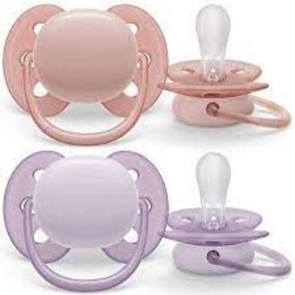 Avent Fopspeen 0-6 Maand - Soft Grijs/Roze - 2 stuks