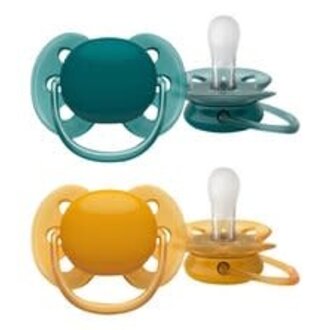 Avent Fopspeen 6-18 Maand - Soft Groen/Geel - 2 stuks