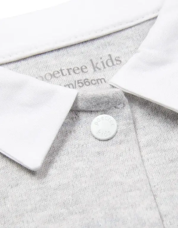 Poetree Kids 2-delige Set Grijs Shirt + Wit Broekje