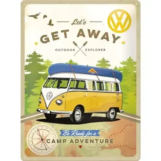Nostalgic Art Volkswagen 'Lets Get Away' Tin Sign