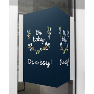 Minimou Geboortebord - Oh baby, it's a boy - floral