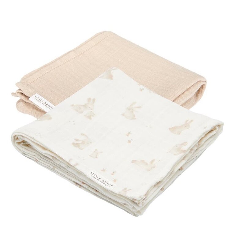 Little Dutch Swaddle doeken 70x70 Baby Bunny Beige