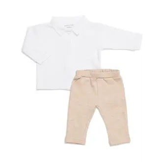 Poetree Kids 2-delige Set Wit Shirt + Camel Broekje