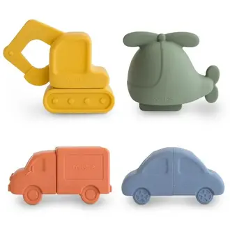Mushie Bath Set 4-Pack - Vehicles