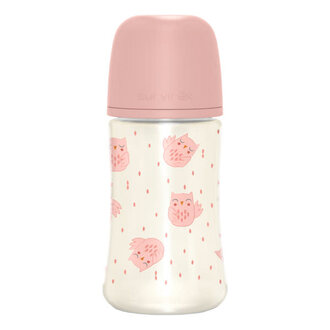 Suavinex Bonhomia - Bottle - Pa - Sili. - M - 270Ml - Owl Pink