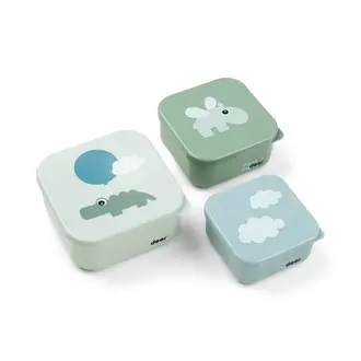 Done by Deer Snack box set 3 pcs - Happy clouds - Green