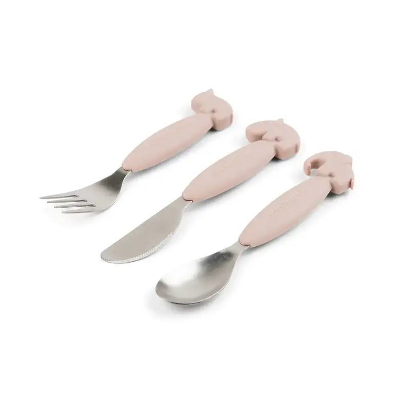 Done by Deer Easy-grip cutlery set Deer friends Powder