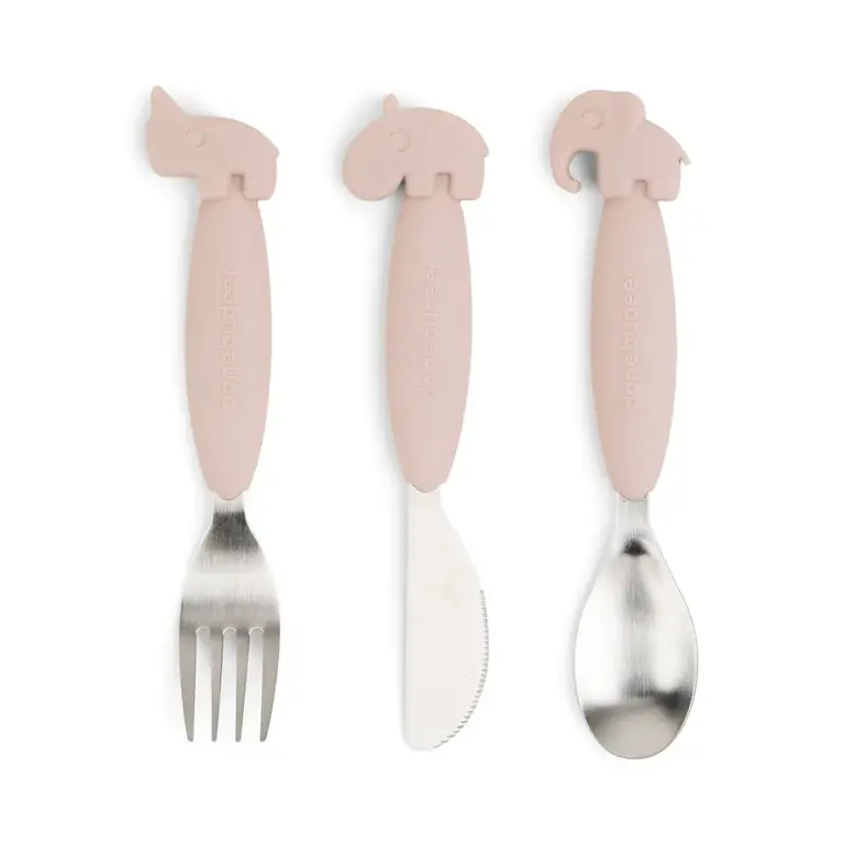 Done by Deer Easy-grip cutlery set Deer friends Powder