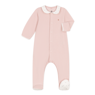 Petit Bateau Dors Bien Rose - Witte Kraag met Sterretjes - Saline