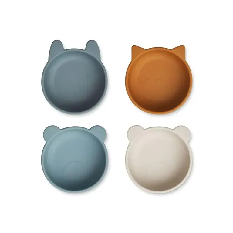 Liewood Iggy Silicone Bowls 4-Pack Blue Mix