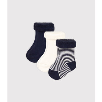 Petit Bateau Trio van Gebreide Babysokken - Variante 3 - Maat 15/18