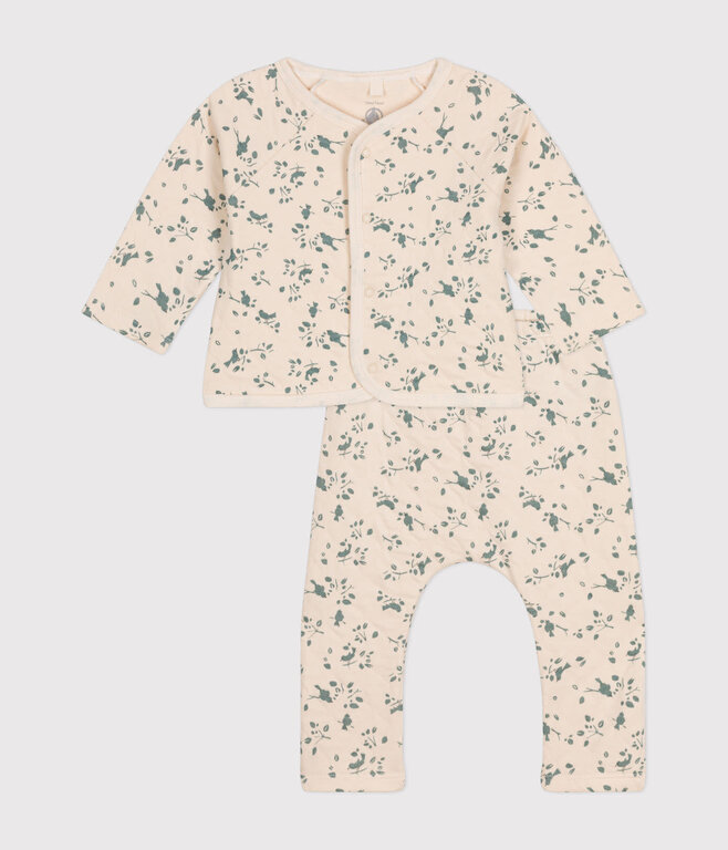 Petit Bateau Tweedelig Gewatteerd Babysetje in Tubic -  Avalanche/Herbier