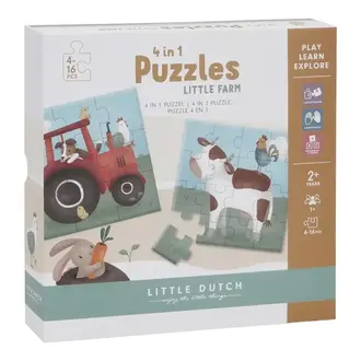 Little Dutch 4 in 1 puzzel Little Farm FSC