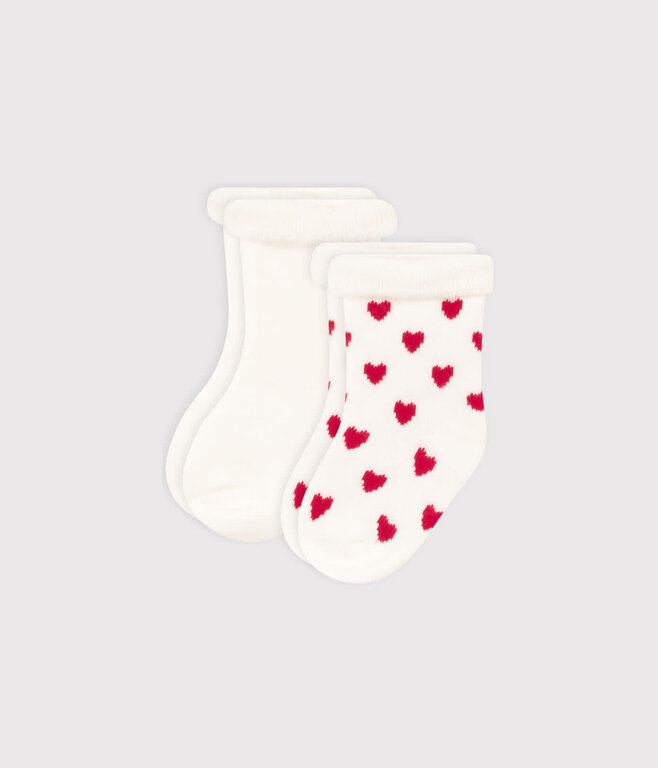 Petit Bateau Set van 2 paar gebreide babysokken - Maat 15/18