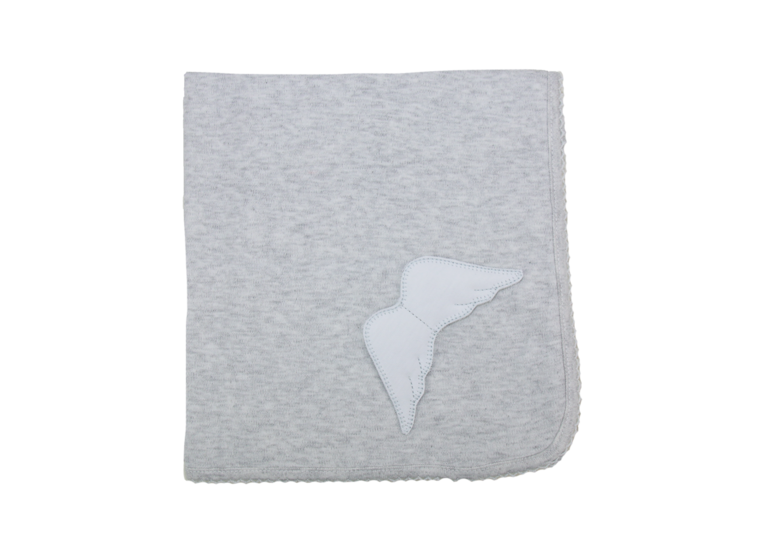 BabyGi Grey Cotton Muslin Angel - Silver Detail