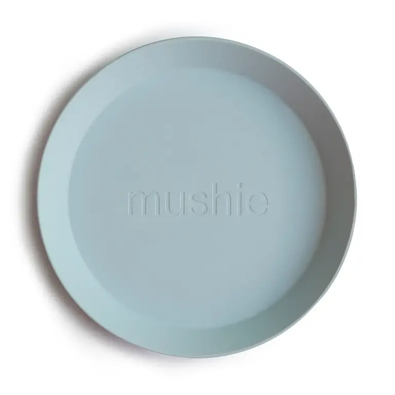 Mushie Round Dinnerware Plates, Set of 2 - Powder Blue