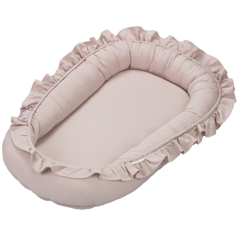 Cotton & Sweets Cotton Baby Nest With Ruffles Basic - Powder Pink