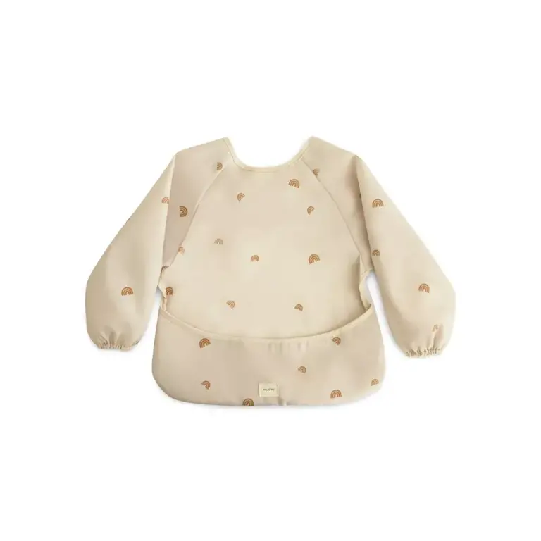 Mushie Long Sleeve Bib - Rainbows